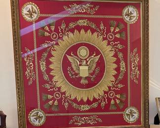 Ann Hand Vintage Scarf Framed. Could not get a pic without the glare. In excellent condition and frame is Hermes like!