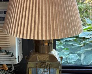 Vintage Brass Cargo Ship Table Lamp 