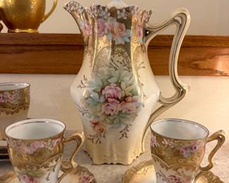 Antique German Chocolate Pot Set 