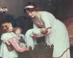 Framed mother with children print $45