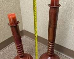 Copper-colored candle holders $20