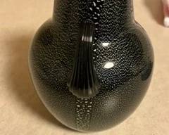 Black art glass vase- signed $30