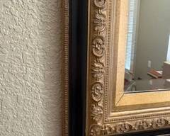 Large Gold and black framed mirror $75