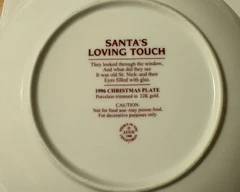 Plate – Santa Christmas 1990 $12