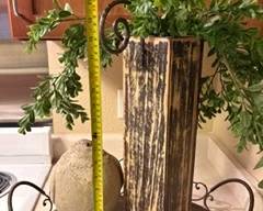 Metal tray with bird & vase $30