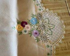 Vintage embroidered table runner $15