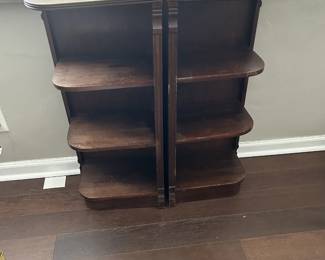 two small wood bookcases