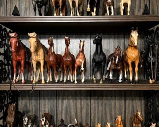 Huge collection of Breyer horses, plus a collection of made in Japan horse figurines and handcrafted horses. 