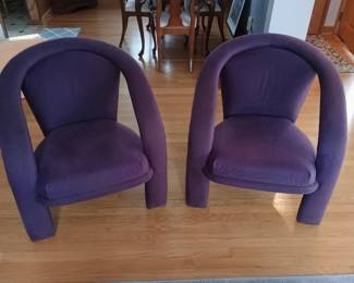Sculptured purple chairs
