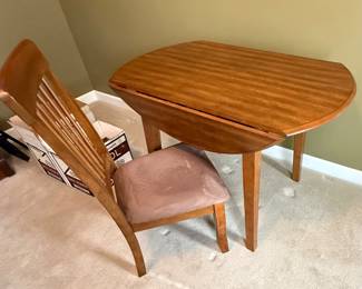 Round Wooden Small 42" Drop Leaf Table $150
