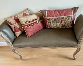 Curved Leather Bench 48" X 16" $300
