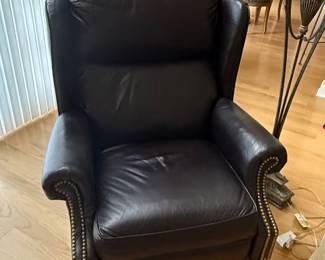 Leather Wing Back Push Recliner $250