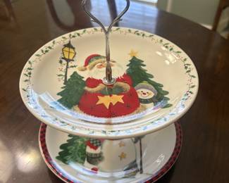 Christmas 2 Tier Serving Tray