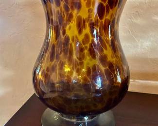 Tortoiseshell Pattern Glass Vase