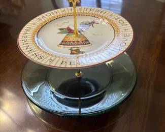 Christmas 2 Tier Serving Tray Debbie Mumm Joy to the World