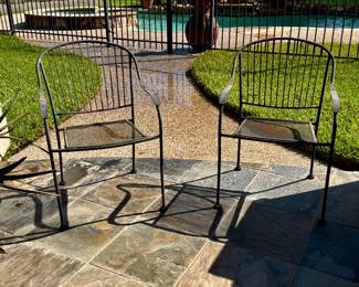 Two side metal chairs