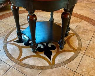 Round Two Tier Wooden Accent Table