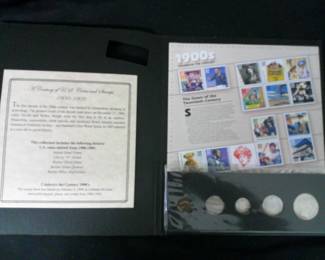 1900's coin and stamp set