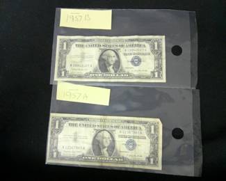 1957A 1957B Silver Certificates