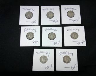 Mercury Dimes 1940's
