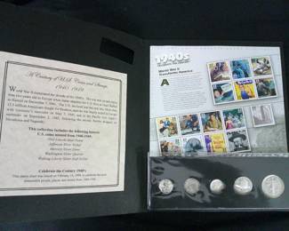 1940's coin and stamp set