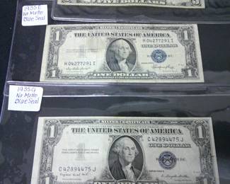 1935E 1935G Blue Seal No Motto $1
