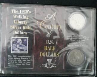 1930's Stamp and Coin Set