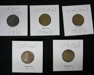 Indian Head Penny 1890 Lincoln Penny 1910's