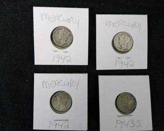 Mercury Dimes 1940's
