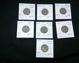 Buffalo Nickels 1930's