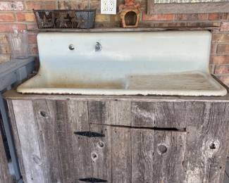Antique sink on cypress 