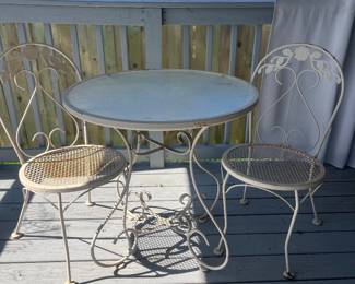 Wrought iron bistro set 