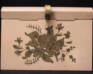 Vintage Tin Toleware Floral Painted Butler Crumb Catcher Tray