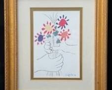 Framed Decorative Pablo Picasso "Bouquet Of Peace" Print