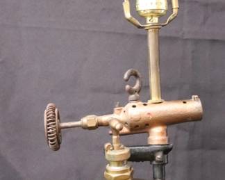 Vintage Clayton & Lambert Brass Blow Torch Converted Table Lamp