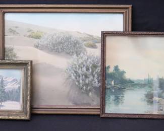 3 Vintage Framed Landscape Prints