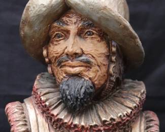 Vintage Spanish Conquistador Chalkware Bust