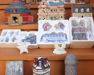 Assorted Hand-Painted Christmas Holiday Village Porcelain Buildings