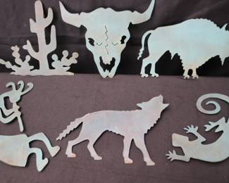 Vintage Southwestern Steel Cut Wall Art Pieces