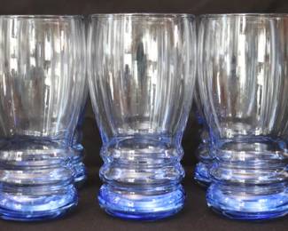 Set of 6 Libbey Bangles Misty Blue Large Tumblers