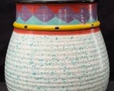 Large Vintage Treasure Craft USA Southwestern-Style Paradise Pattern Ceramic Biscuit/Cookie Jar