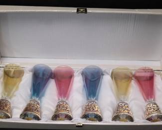 Set Of 6 Vintage Italian Champagne Flutes From Collezione Timon With Box