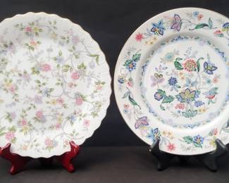 Andrea By Sadek Floral Motif Porcelain Pie/Cake Plates