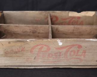 Vintage Pepsi-Cola Wooden Bottle Crate/Storage Box