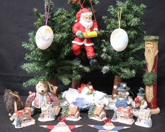 Assorted Vintage Christmas Decorations Including Dept 56, Kurt Adler And Pier1