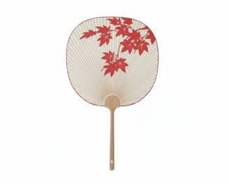 Japanese Uchiwa Fan with Maple Leaf Motif
