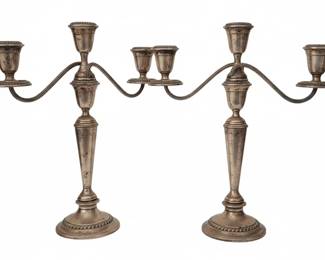 Alvin Sterling Silver Candelabra Pair, Model S