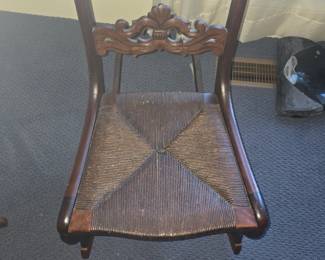 Victorian Mahogany RushSeat Rocking Chair second image