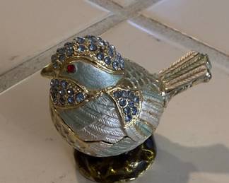 Enameled Bird Trinket Box fourth image