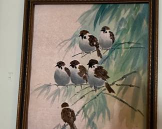 Didenschang Watercolor Painting of Sparrows
